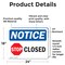 Signmission Closed Sign With Symbol, 24 in W x Rectangle, Vinyl Decal OS-2PACK-NS-D-1824-L-10684 - alternate 3
